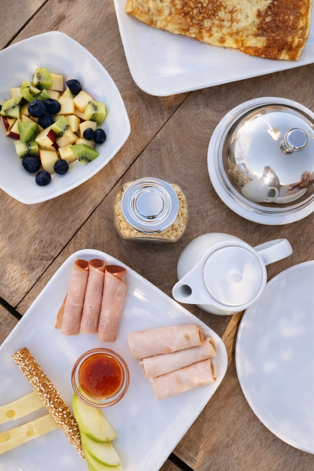Continental breakfast with fresh fruit and coffee in private suite